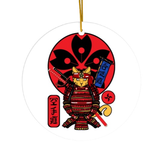 Samurai Cat Ceramic Ornaments