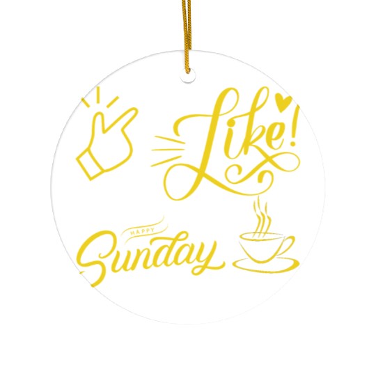 easy like sunday coffee Ceramic Ornaments