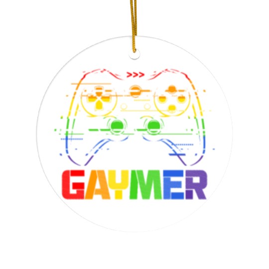 Gaymer LGBT Rainbow Flag Ceramic Ornaments