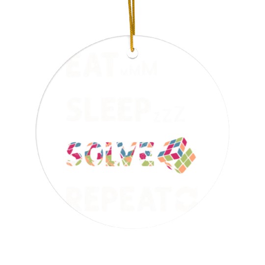 Eat Sleep Solve Repeat Math Speed Cubing Genie Ceramic Ornaments