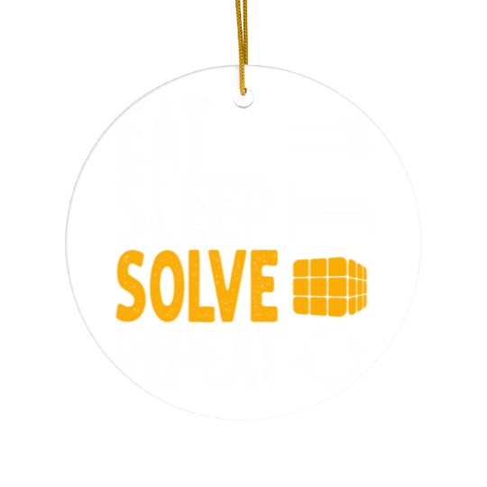 Eat Sleep Solve Repeat Math Speed Cubing Genie Ceramic Ornaments