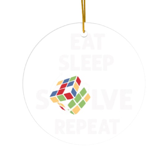 Eat Sleep Solve Repeat Math Speed Cubing Genie Ceramic Ornaments