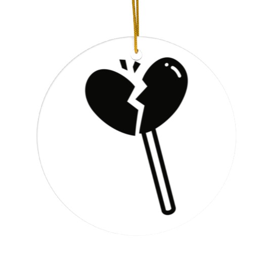 Broken Heart Lollipop Candy Ceramic Ornaments
