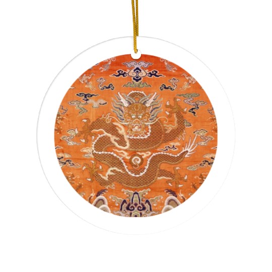 Chinese dragon fabric Ceramic Ornaments