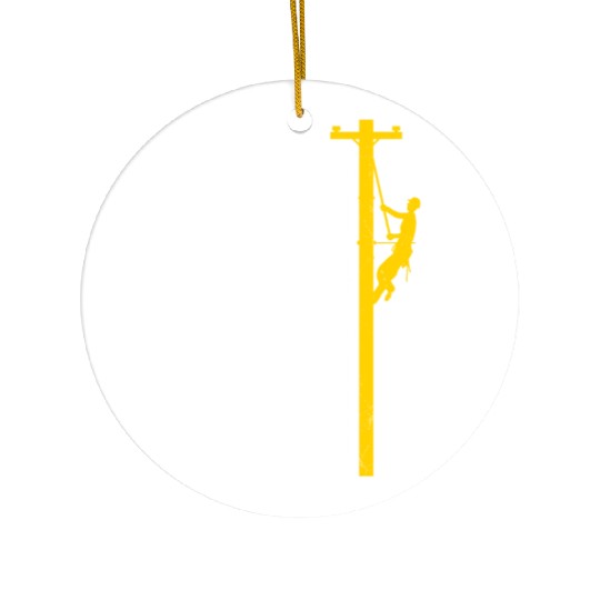 Lineman US Flag Lineworker Patriotic Ceramic Ornaments