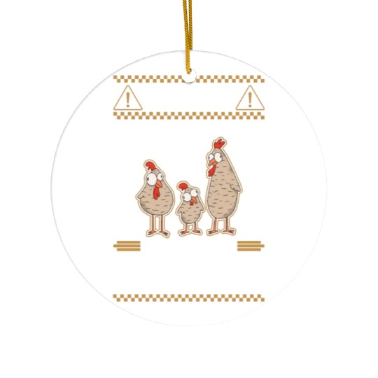 Warning Chickens Farmer Chicken Ceramic Ornaments
