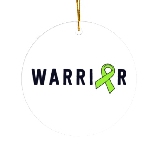 Warrior Lime Green Awareness Ribbon Lyme Disease Ceramic Ornaments