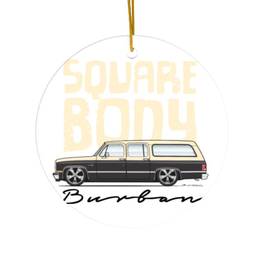 square body Santa Fe Tan Ceramic Ornaments