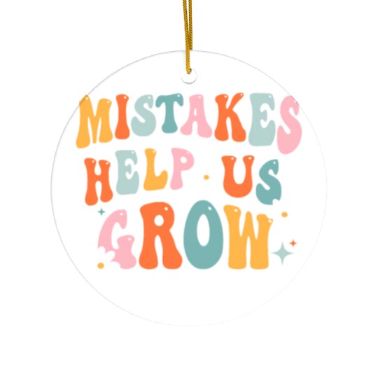 Groovy Growth Mindset Positive Retro Teacher Back Ceramic Ornaments