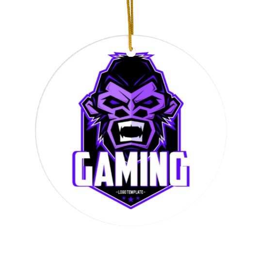 Angry gaming monkey Ceramic Ornaments