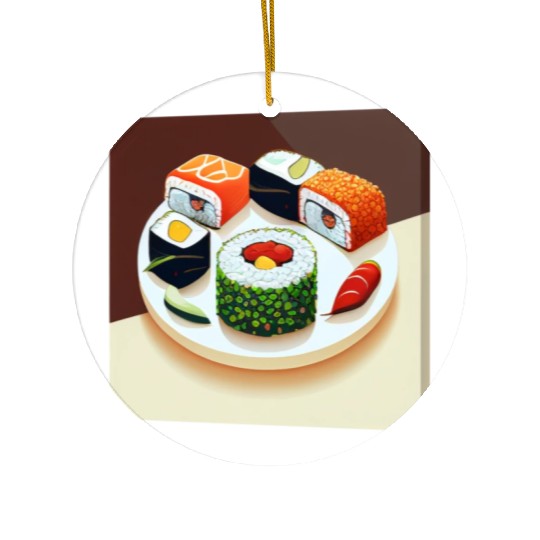 Beautiful Sushi Painting Ceramic Ornaments