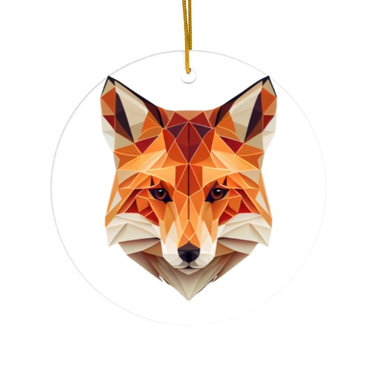 Fox Polygon Wild Animal Lover Wildlife Zookeeper Ceramic Ornaments