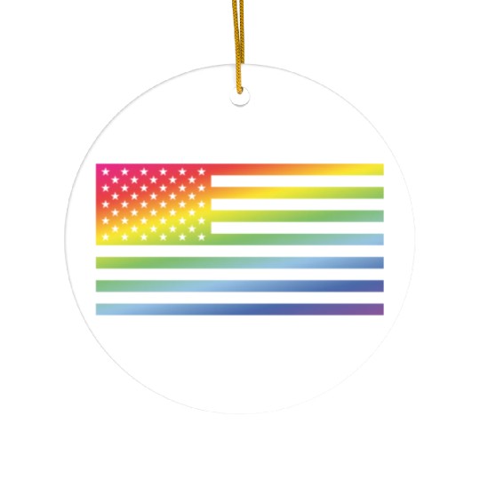 Stars And Stripes / Rainbow Flag (America) Ceramic Ornaments