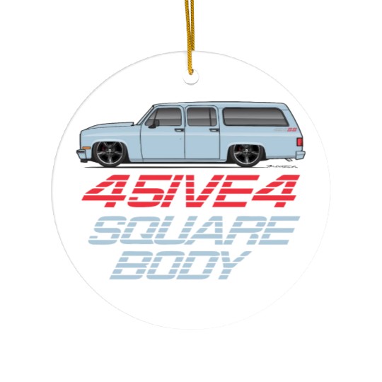 square Light Blue Ceramic Ornaments