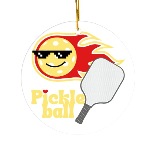 Pickle ball Ceramic Ornaments