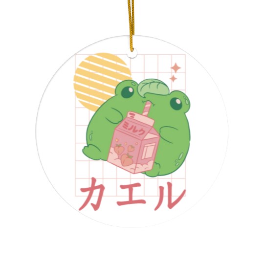 Strawberry Milk Frog Japanese Ceramic Ornaments