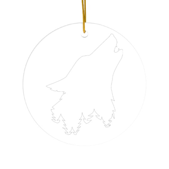 Great White Wolf for Forest Ceramic Ornaments