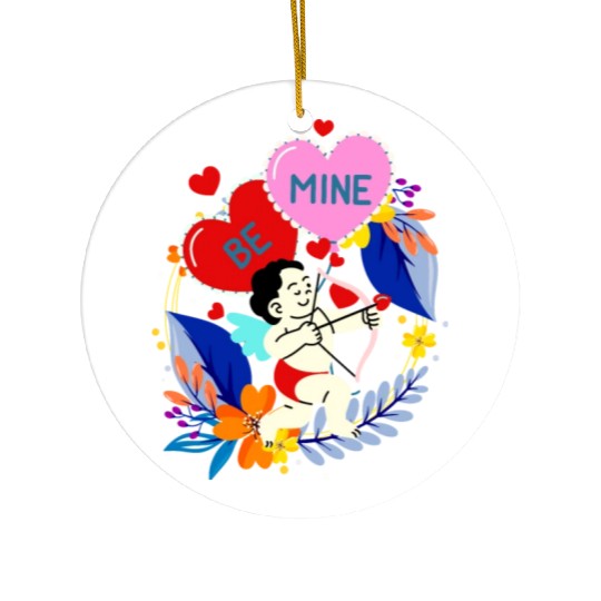Cupid Be Mine - Valentines Day Ceramic Ornaments