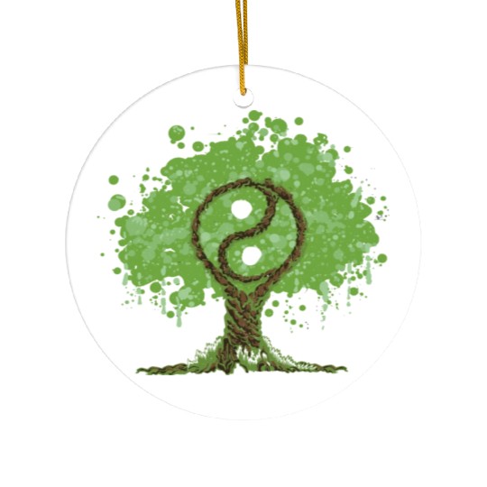 Ying Yang Tree of Life Ceramic Ornaments