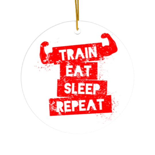Train Eat Sleep Ceramic Ornaments