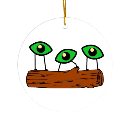 Eyes On Log Ceramic Ornaments
