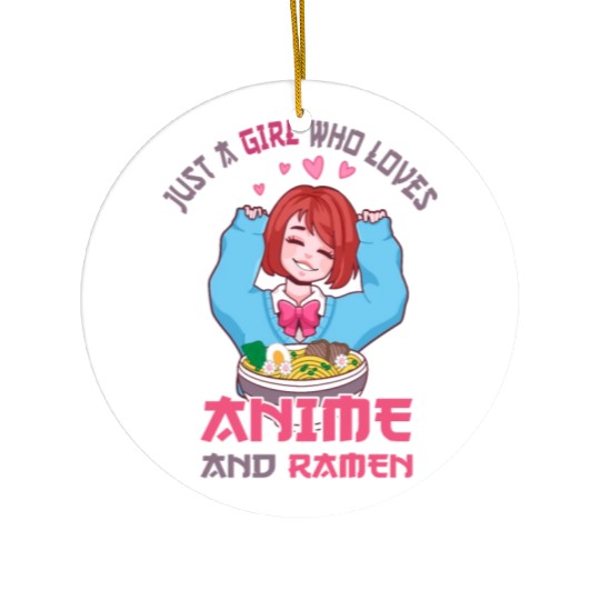 Just a girl who loves anime ramen Ceramic Ornaments