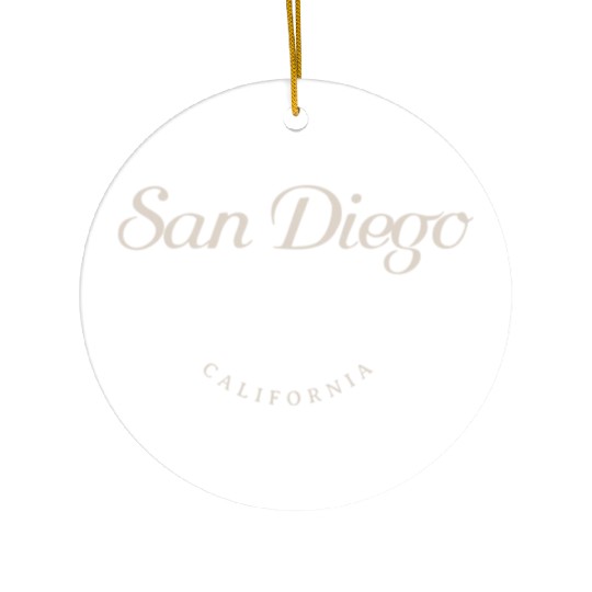 San Diego California White Font Ceramic Ornaments