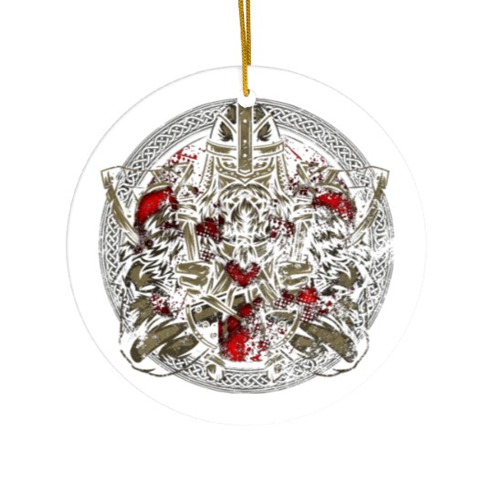 Viking Armor Axe Scandinavian Warrior Nordic Mytho Ceramic Ornaments