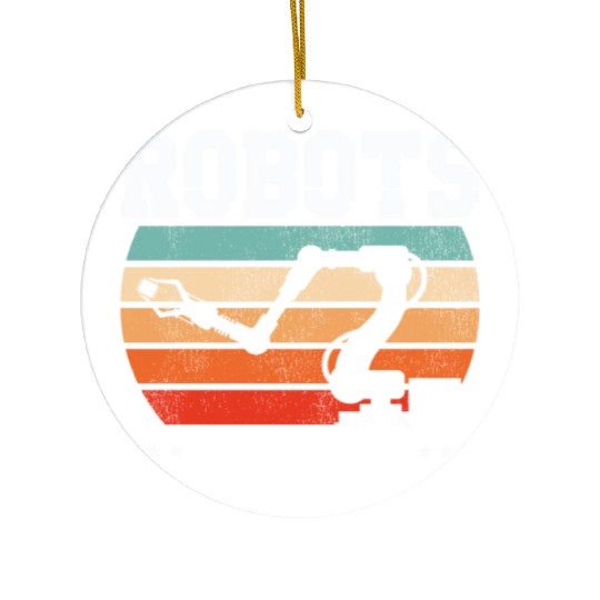 Robot Robotics Engineer Retro Ceramic Ornaments