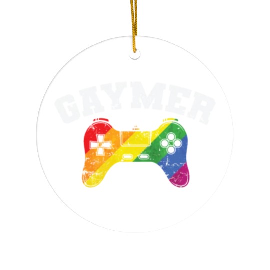 Gamer Controller Gaymer LGBT Pride Ceramic Ornaments