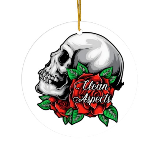 CA SKULL AND ROSES Ceramic Ornaments
