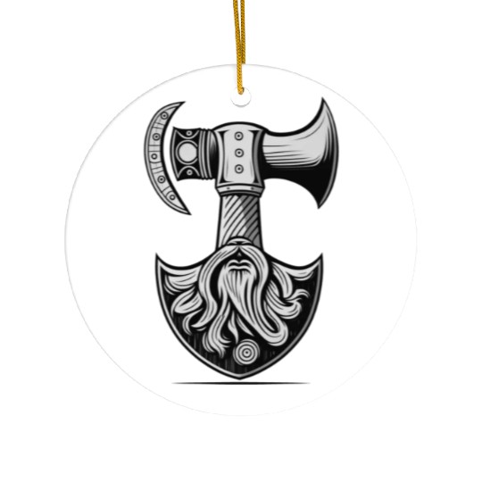 Odin Viking Ax Axe Valhalla Norman Norse Ceramic Ornaments
