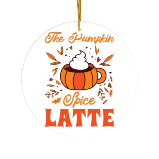 Pumpkin Spice Latte Halloween Coffee Lover Tarot Ceramic Ornaments
