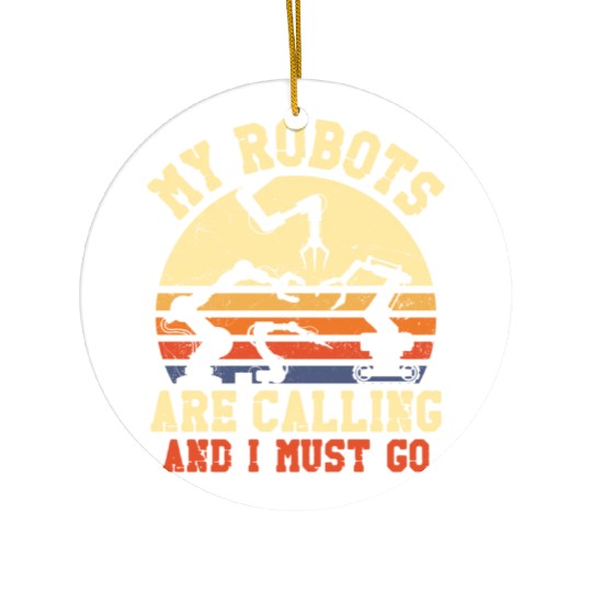 Robot Robotics Engineer Retro Ceramic Ornaments