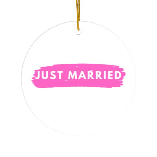 Just Married Ceramic Ornaments