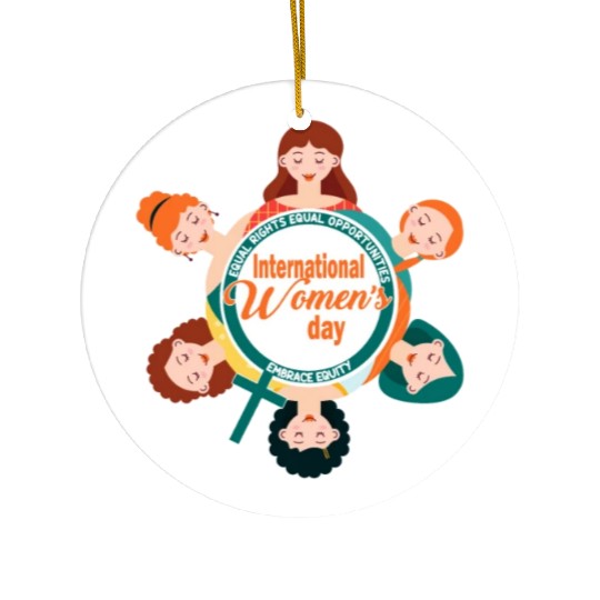 International Women's Day: Embrace Equity Ceramic Ornaments
