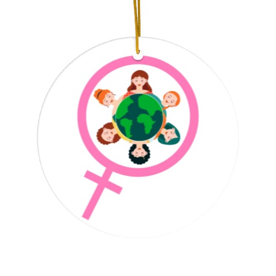 International Women's Day Embrace Equity Ceramic Ornaments