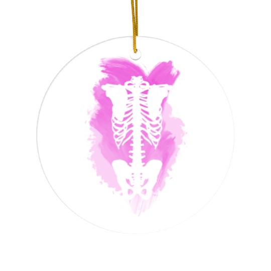 Neon Skeleton Rib Cage Ceramic Ornaments
