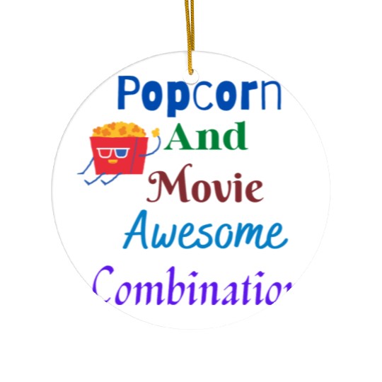 Popcorn And Movie Awesome Combination Ceramic Ornaments