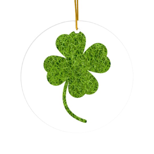 Shamrock Grass Print Ceramic Ornaments