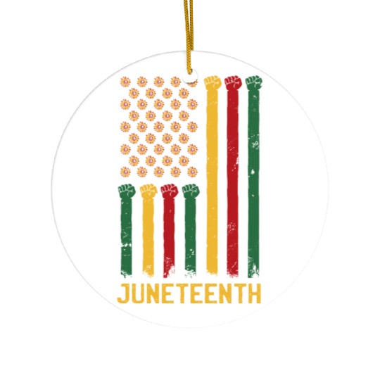 US Flag Juneteenth Ceramic Ornaments
