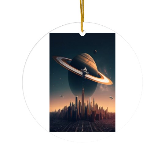 Solar system planet Saturn galaxy Ceramic Ornaments