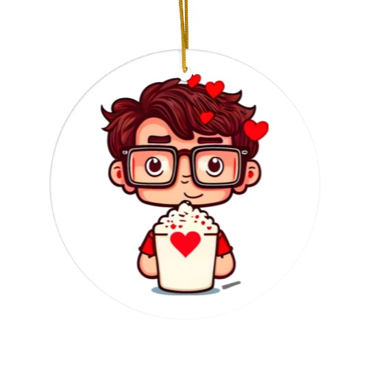 Popcorn Movie Guy Ceramic Ornaments