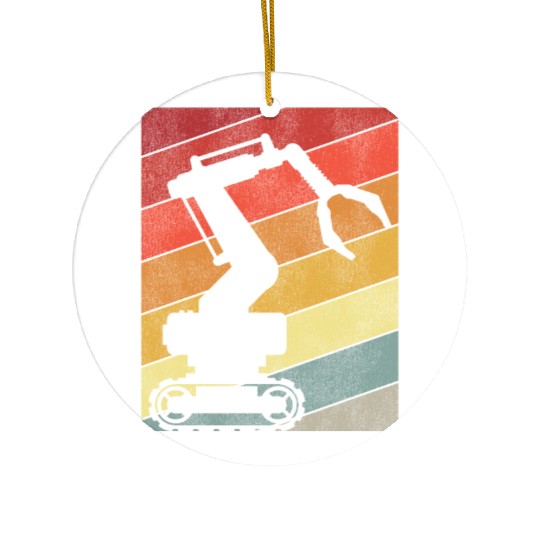 Robot Robotics Engineer Retro Ceramic Ornaments