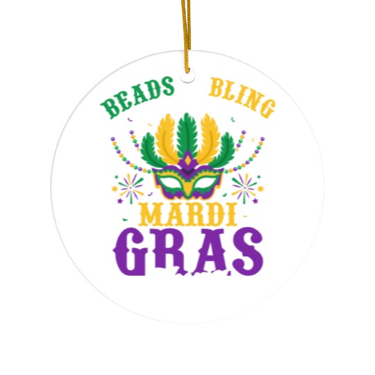 Beads & Bling It's A Mardi Gras Thing Parade Mask Ceramic Ornaments
