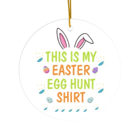 This Is My Easter Egg Hunt Funny Rabbit Face Squad Ceramic Ornaments