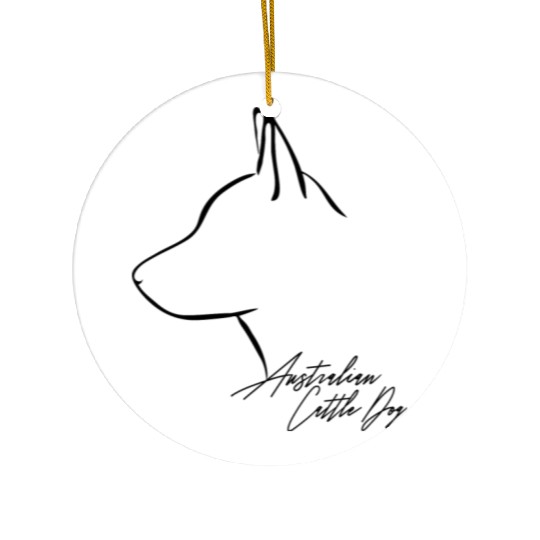 Funny Australian Cattle Dog Profile dog mom Ceramic Ornaments