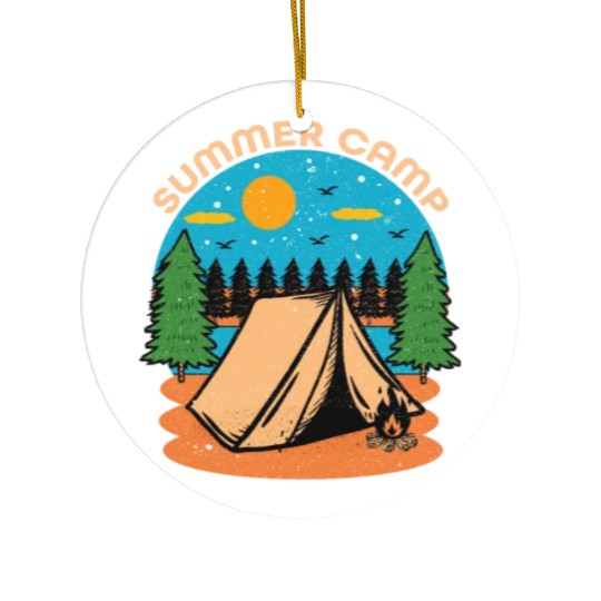 Happy Summer Camp Camping Lover FunnyT-Ceramic Ornaments