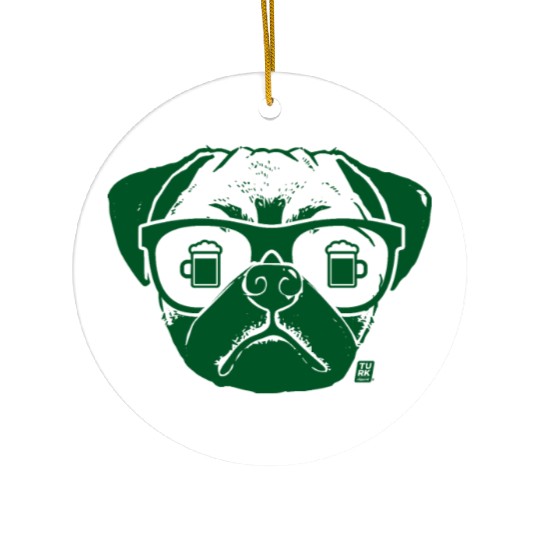 St Patrick's Day Doggy Beer Ceramic Ornaments