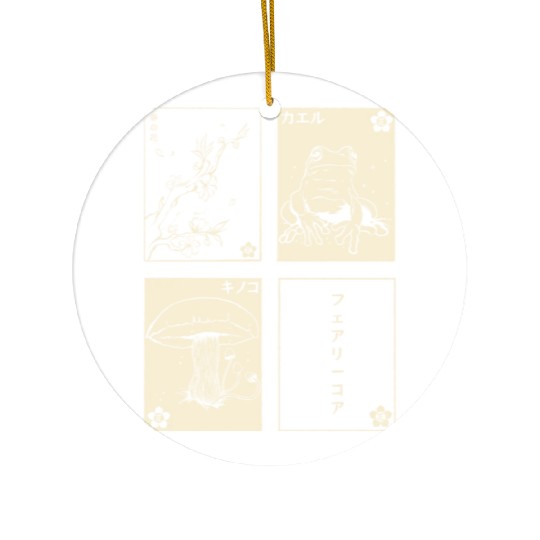 Cottagecore Tarot Cards Fungi Frog Goblincore Ceramic Ornaments